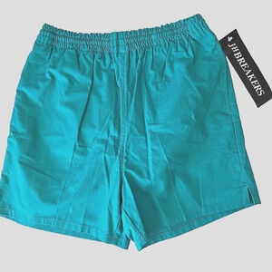 JH Breakers Vtg Swim Trunks NWT Mens M Teal Elastic Waist Retro 80s Short Shorts